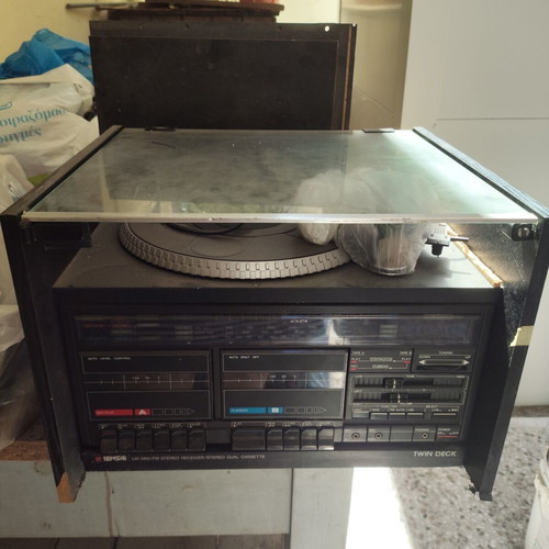 Tensai Rack Compo-35 vintage stereo system with turntable and twin cassette deck used