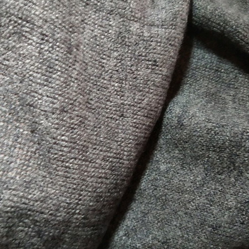 Knitted women's sweater like new, short sleeves, gray with belt and decorative buttons
