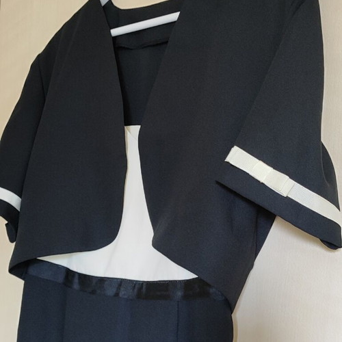 Midi dress and bolero set like new, black and white, size S