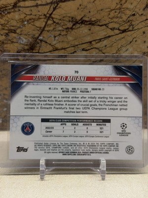 2024 Topps Chrome UCC ποδοσφαιρική κάρτα Randal Kolo Muani /150 μπλε γεωμετρικός ανακλαστήρας