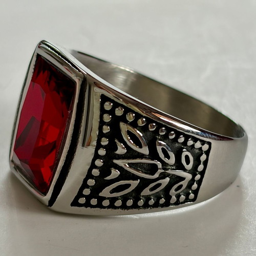 Red Stone Signet Ring size 12 brand new, 316L stainless steel