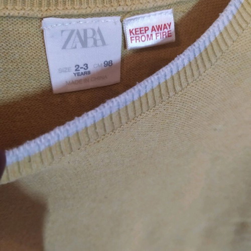 Zara knitted kids sweater like new, mustard color, age 2-3
