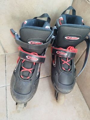 Optimum Inline Skates used, black with red details, size 36-39