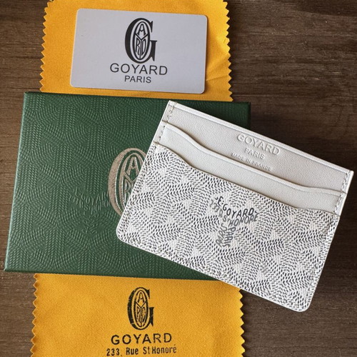 Goyard Saint Sulpice card holder, white Goyardine canvas