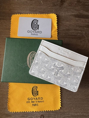 Goyard Saint Sulpice card holder, white Goyardine canvas