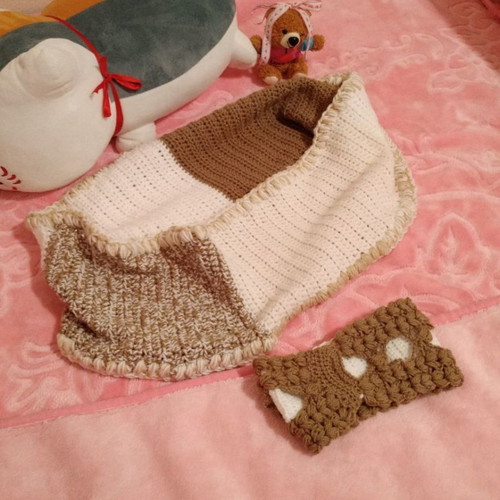 Handmade knitted women's scarf and headband set new