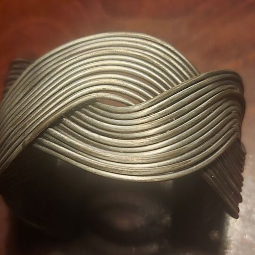 Steel Handmade Bracelet like new, silver and gray, unbendable