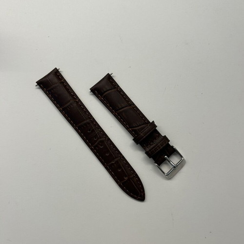 Leather Watch Strap new, dark brown, 20mm width, Motta by Genova
