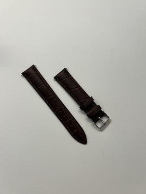 Leather Watch Strap new, dark brown, 20mm width, Motta by Genova