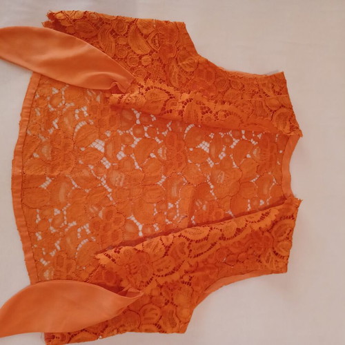 Evening formal dress new, orange guipure lace