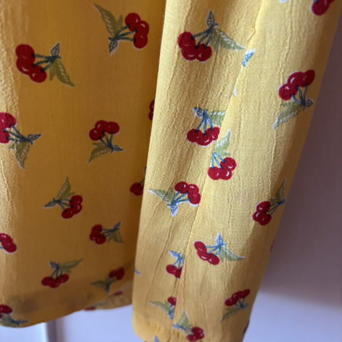 Cherry dress like new, yellow with cherry pattern