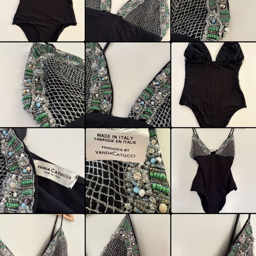 Vanda Catucci bodysuit like new, black with decorative stones