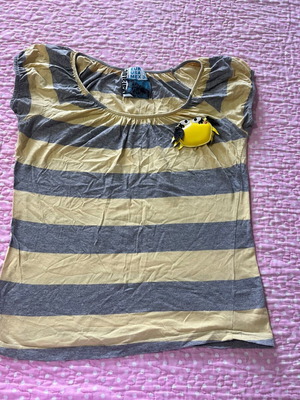 Zara striped blouse, gray and yellow, size L