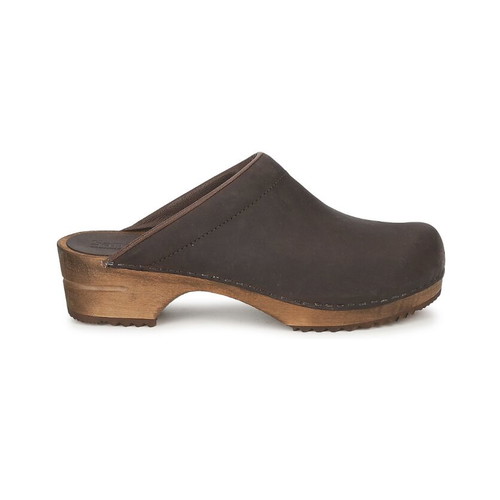 Sanita clogs brown like new, leather with wooden sole, size 37