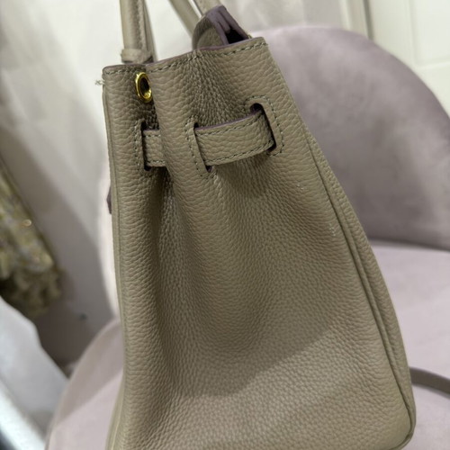 Leather handbag, brown, 30x25 cm, Blermode