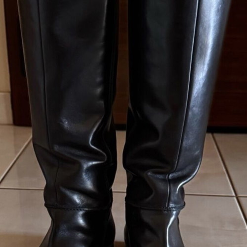 Sergio Rossi leather riding boots used, size 37, black