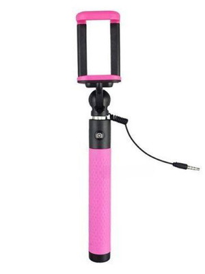 Mini selfie stick with cable pink new