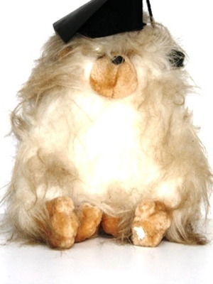 Σκυλάκι Πρύτανης μεταχειρισμένο με πλούσιο λαμπερό τρίχωμα διακοσμητική κούκλα