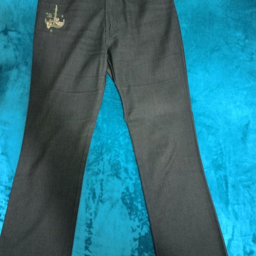 Women's elastic black denim set with embroidery like new