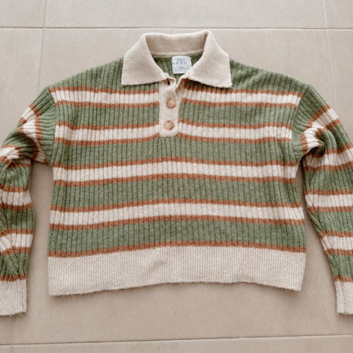 Zara Kids Ribbed Knit Striped Sweater used, size 9–10 years