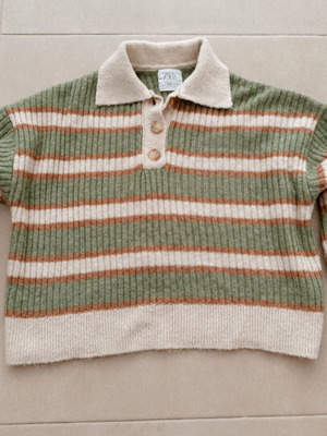 Zara Kids Ribbed Knit Striped Sweater used, size 9–10 years