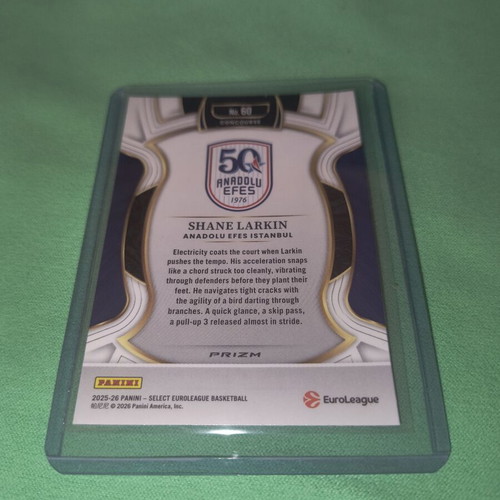 2025-26 Panini Select Euroleague Basketball Shane Larkin Snakeskin card new