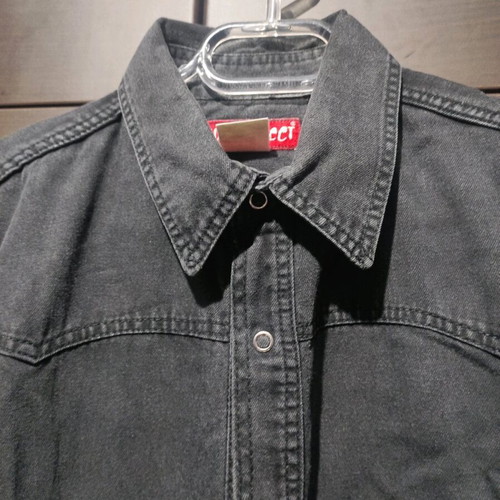 Black denim shirt like new, size L/XL