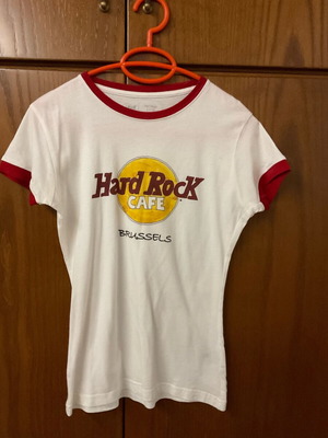 Hard Rock T-shirt XS αυθεντική σαν καινούργια, άσπρο με κόκκινο