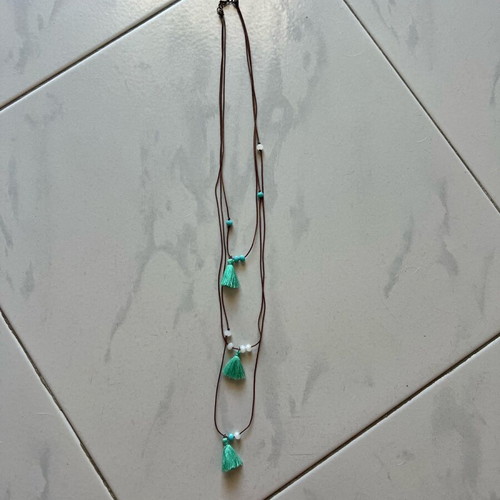 Handmade necklace with beads and thread like new
