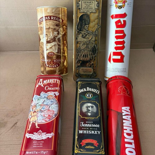 Tin boxes like new, pack of 6, rare