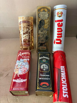 Метални кутии като нови, комплект от 6, редки