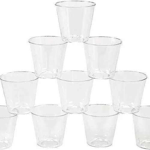 Plastic shot glasses new, pack of 50 pieces 20ml