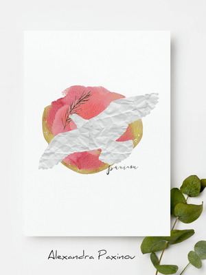 Dove with Olive Branch Fine Art Print new for wall decoration