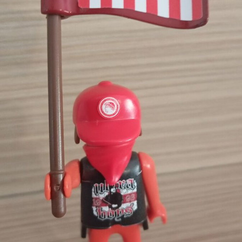 Playmobil fan figure of Olympiacos with team flag like new