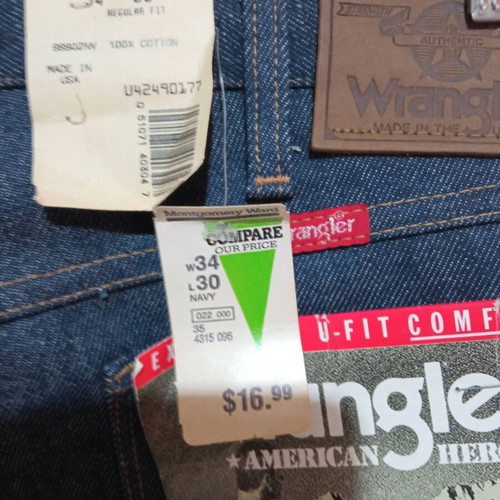 Wrangler Vintage men's dark blue jeans American Hero U-Fit Comfort W34 L30