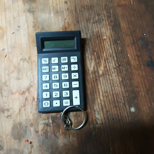 Calculator keychain used