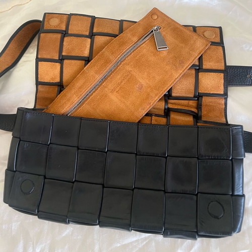 Bottega Veneta Cassette Stretch Belt Bag Maxi black lamb leather like new