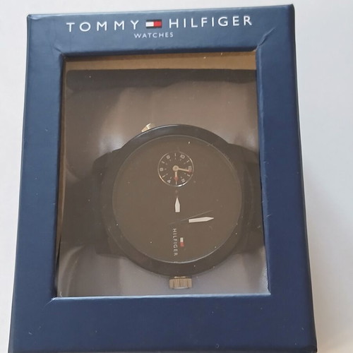 Tommy Hilfiger Dual Time watch black silicone strap like new
