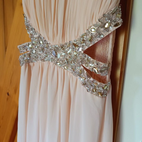 Evening dress used, size S, beige and pink