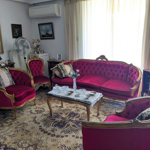 Σαλόνι Λουί Κενζ φασόλι μεταχειρισμένο, χειροποίητο δεκαετίας '60