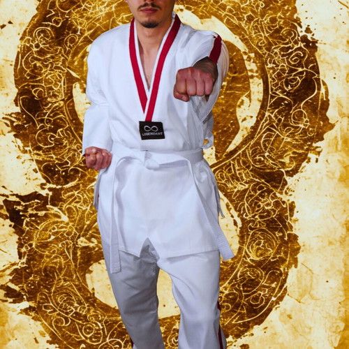 Legendary Taekwondo Dobok Set White with Red Stripe