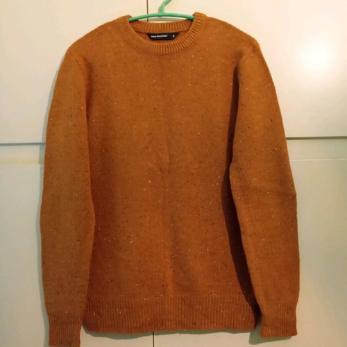 Primark men's sweater light brown Small like new with elbow patches