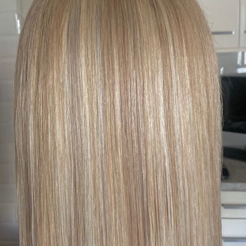 Human hair wig new, front lace, 5 blonde tones