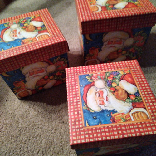 Christmas boxes used, set of 3 pieces