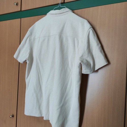 Zara men's shirt ecru new, cotton with rustic effect XL