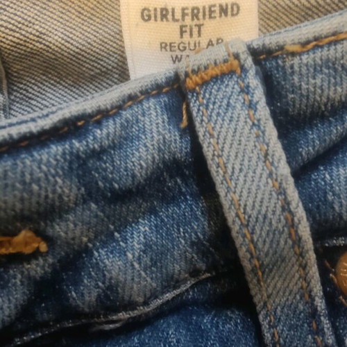 H&M Jeans With Rips Girlfriend Fit Size 42 Like New Blue