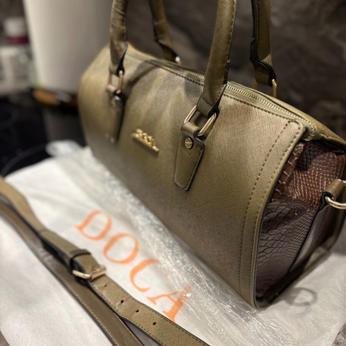 Doca shoulder bag new, medium size, olive with strap
