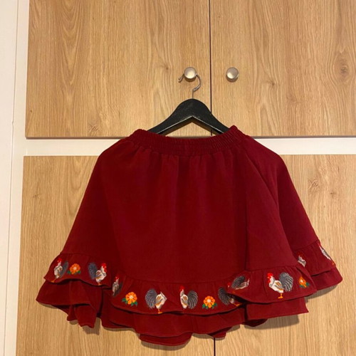 Karavan mini skirt like new, red with elastic and design
