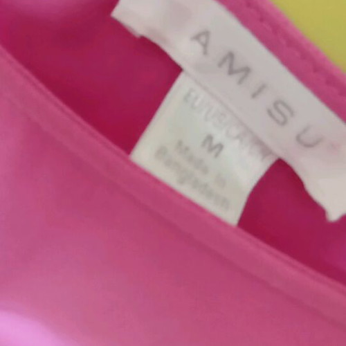 Amisu blouse like new, pink, size M with bell sleeve