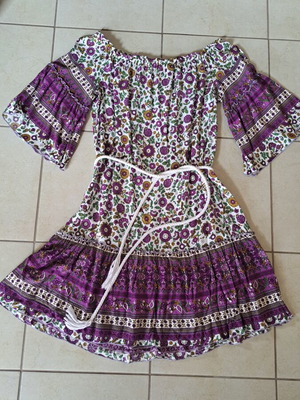 SheX dress, white and purple, size S